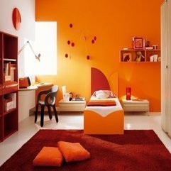 Chic Modern Living Room With Orange Color - Karbonix