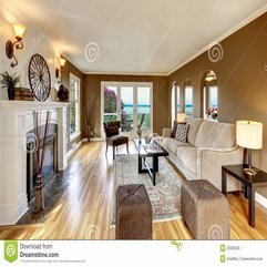 Best Inspirations : Classic Brown Living Room With White Fireplace Royalty Free Stock - Karbonix