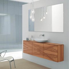 Clean Glass Bathroom With Minimalist Wooden Cabinet - Karbonix