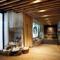 Best Inspirations : Clear Glass With Wooden Ceiling Beams Starbucks Logo - Karbonix