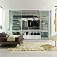 Closet With Glass Door Panels Modern Italian - Karbonix