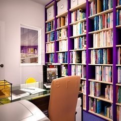 Best Inspirations : Colorful Home Library Design With Neat Arrangement Of The Interior - Karbonix