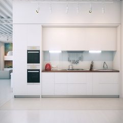 Best Inspirations : Colorful Loft Open White Kitchen Design From Konstantandreev Modern - Karbonix