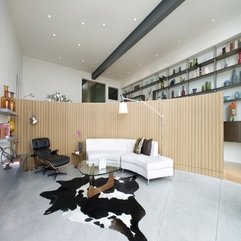 Best Inspirations : Combined With Wooden Black Lounge Chair Glazed Table Above Cow Lather Carpet White Sofa - Karbonix