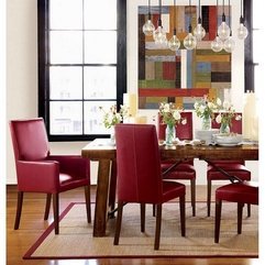Comfortable Natural Deluxe Dining Room With Colored Furniture - Karbonix
