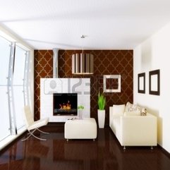 Comfortable Room With White Furhiture And Fireplace Royalty Free - Karbonix