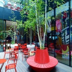 Completed As Pot For Green Plants Restaurant Red Bench - Karbonix