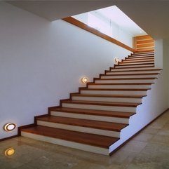 Completed With Wooden Surface On White Wall White Stairs - Karbonix