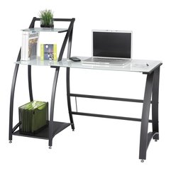 Computer Table Equipped With Minimalist Stationery Racks Stylish Curved - Karbonix