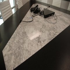 Conference Table Design With Black White Color Viewed From Above Granite - Karbonix