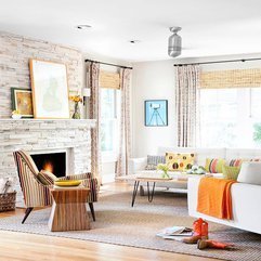 Contemporary Living Room Ideas Stone Fireplace - Karbonix