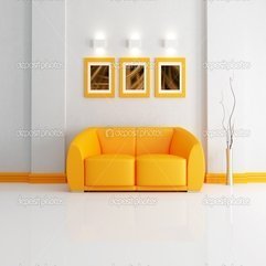 Contemporary Modern Living Room With Orange Color - Karbonix