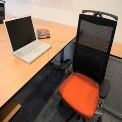 Cool Of Empty Office With New Modern Office Computer Desk Furniture Looks Elegant - Karbonix