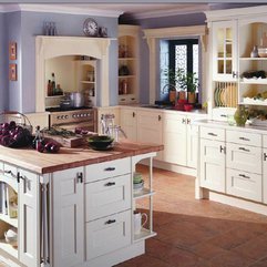 Cottage Kitchen Designs Wood Counter Tops Flat White Cabinet English - Karbonix