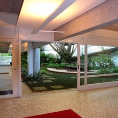 Courtyard Viewed From Inside Residence In Green - Karbonix