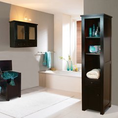 Best Inspirations : Cozy Orig Dark Ash Tall Open Bathroom Cab Trend Decoration - Karbonix