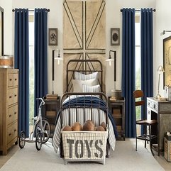 Cream Boys Bedroom Decoration With Toys Or Ball Storage Trendy Blue - Karbonix