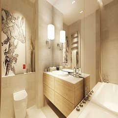 Cream Neutral Bathroom Design In Modern Style - Karbonix