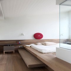 Creamy Cushions On Wooden Floor Bedroom White Bed - Karbonix