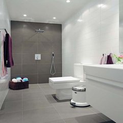 Creative Idea For Inspiring Bathroom Looks Simple White Gray Color - Karbonix