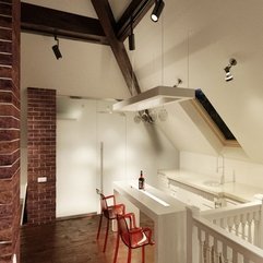 Best Inspirations : Creative Small Apartment Kitchen With Brickwall Decor And Sloped - Karbonix