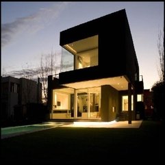 Best Inspirations : Cube Black House Designs With Swimming Pool Minimalist Decoration - Karbonix