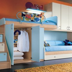 Cyan Teens Bedroom Design With Orange Wall Looks Cool - Karbonix