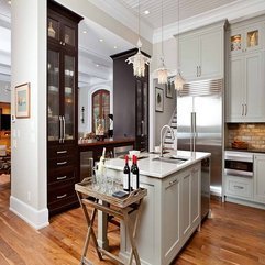 Dark Floors And Cabinet Glass Kitchens - Karbonix