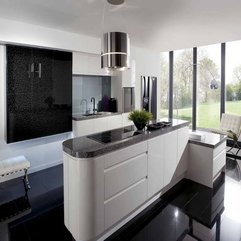 Dark Floors And Window Glass Kitchens - Karbonix