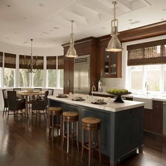 Dark Wood Floors And Curtain Kitchens - Karbonix