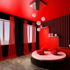 Decorating Breathtaking Red Dining Room Ideas Designs With Round - Karbonix