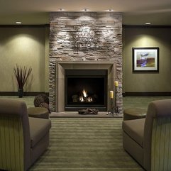 Decorating Ideas Marvelous Stack Stone Fireplace In Spacious - Karbonix