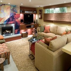Best Inspirations : Decorating Ideas With Fireplace Basement Room - Karbonix
