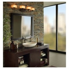 Best Inspirations : Decorating Stunning Bathroom Design With Dark Wooden Vanity Small - Karbonix