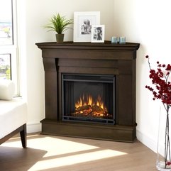 Decoration Amusing Retro Corner Fireplace With Rustic Mantle And - Karbonix