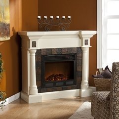 Decoration Nice Looking White Corner Fireplace With Antique - Karbonix