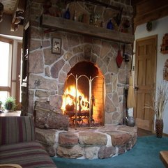 Decorations Sensational Nature Stone Big Fireplace With Chic - Karbonix