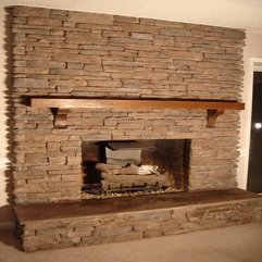 Decorations Sensational Stone Fireplace Exposed With Wooden - Karbonix