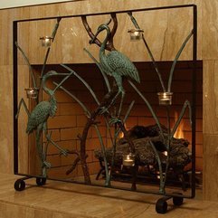 Decorative Fireplace Screens Ideas Simple Bird - Karbonix