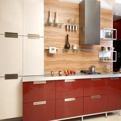 Design Cabinet Red Backsplash Idea Wood Chrome Chimney Fittings Italian Kitchen Modern - Karbonix
