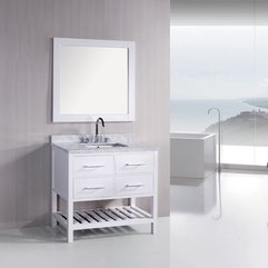 Best Inspirations : Design Element London 36 Quot White Bathroom Vanity With Under Mount Sink - Karbonix