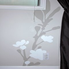 Design For Bedroom Wall Painting White Flower - Karbonix
