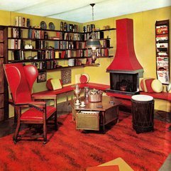 Best Inspirations : Design In The Home Library Retro Interior - Karbonix