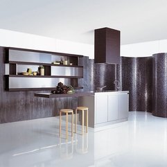 Design White With Brown Backsplash Modern Kitchen - Karbonix
