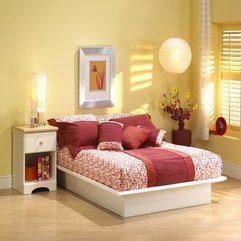 Best-inspirations : Design With Pure White Finish Platform Bed Frame Modern Bedroom ~ Karbonix