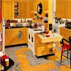 Design With Wood Cabinet Retro Kitchen - Karbonix