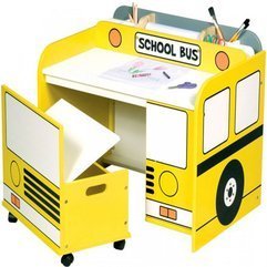 Desks Furniture With School Bus Theme Yellow Kids - Karbonix