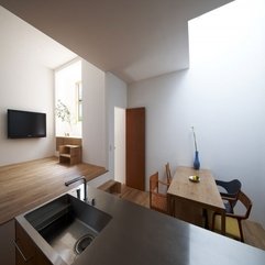 Dining Area With Kitchen White Wall Futakoshinchi - Karbonix