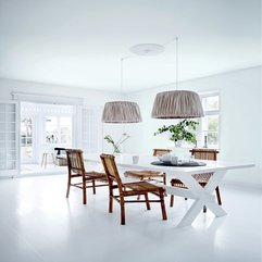 Dining Area With White Floor White Theme - Karbonix