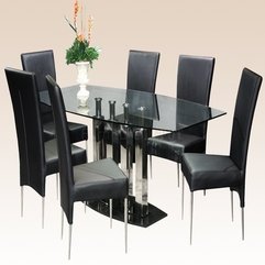 Best Inspirations : Dining Room Adorable Dining Room Designs With Black Leather - Karbonix